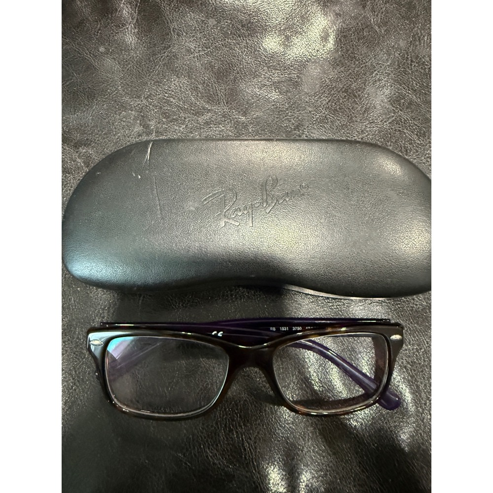 Ray Ban RB 1531 3750 48 16 130 Eyeglasses Purple Black Frame Kids Youth